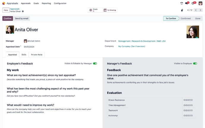 Fiche évaluation Odoo