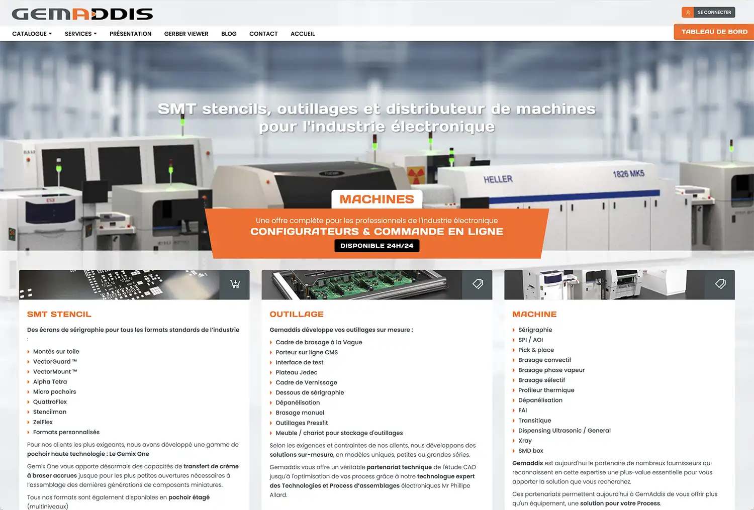 Page d'accueil site internet gemaddis.com