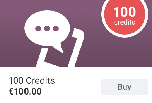 Pack de 100 crédits SMS Odoo à 100€ pour l'envoi de campagnes SMS marketing